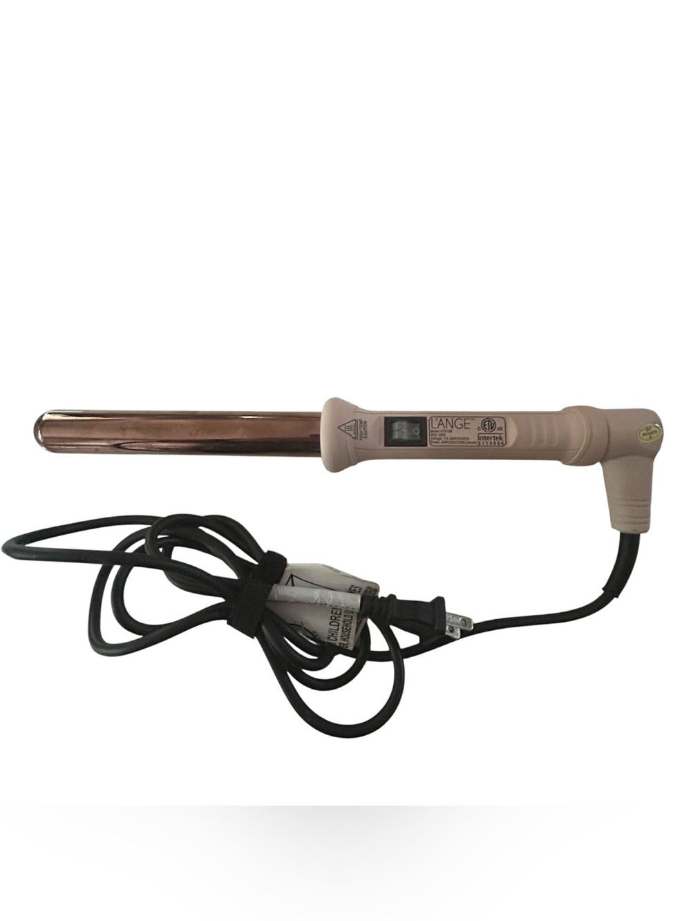 L’ANGE HT015B Blush Pink Hair Curling Wand 1.25‎ in Titanium Rose Gold Tested